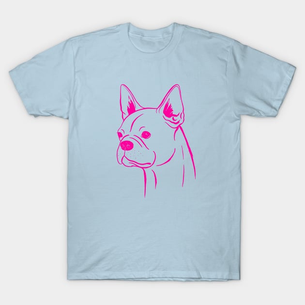 Boston Terrier (Cyan and Magenta) T-Shirt by illucalliart